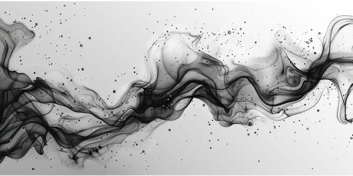 Swirling black and white ink dancing gracefully in water, creating intricate patterns and textures.