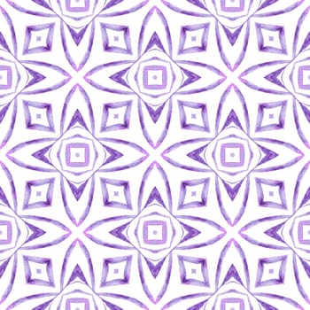 Tropical seamless pattern. Purple impressive boho chic summer design. Textile ready powerful print, swimwear fabric, wallpaper, wrapping. Hand drawn tropical seamless border.