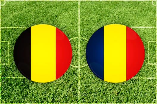 Illustration for Football match Belgium vs Romania