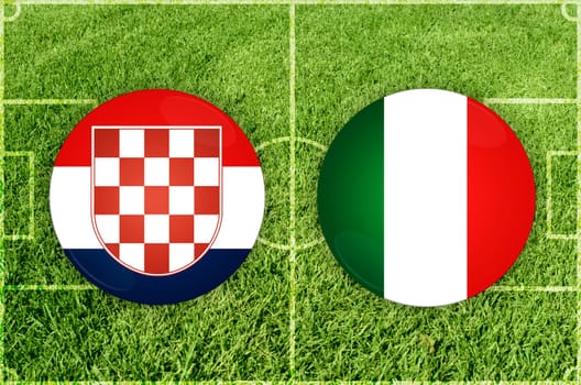 Illustration for Football match Croatia vs Italy
