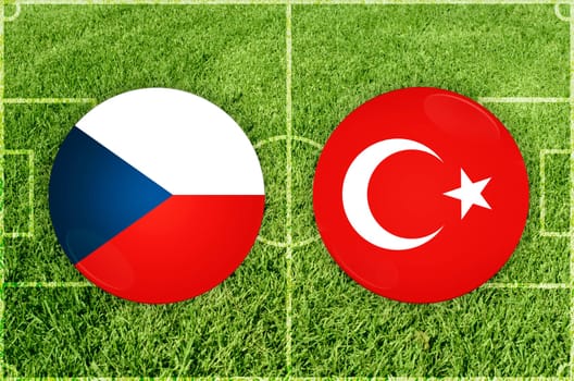 Illustration for Football match Czechia vs Turkey (Turkiye)