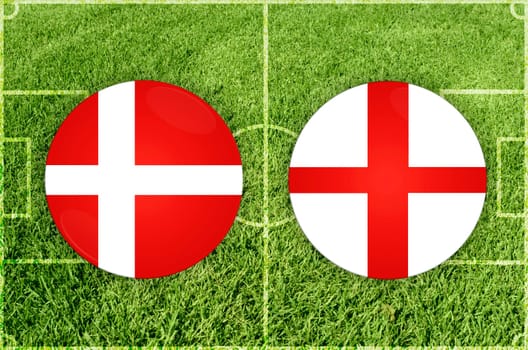 Illustration for Football match Denmark vs England