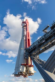 Space Rocket displayed at Exhibition of Achievements of National Economy site, known as VDNKH.