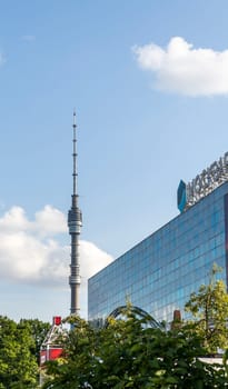 Moscow, Russia - 07.09.2023 -Shot of the Ostankino television tower.