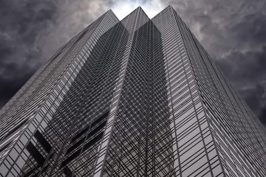 new york manhattan skyscrapers building detail reflections on windows