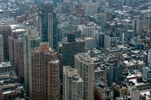 roof and water towers on top of new york manhattan skyscrapers building