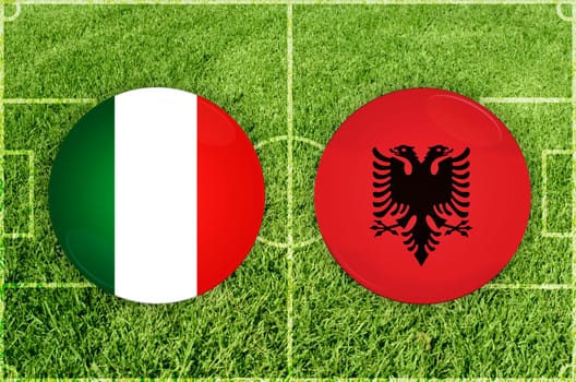 Illustration for Football match Italy vs Albania