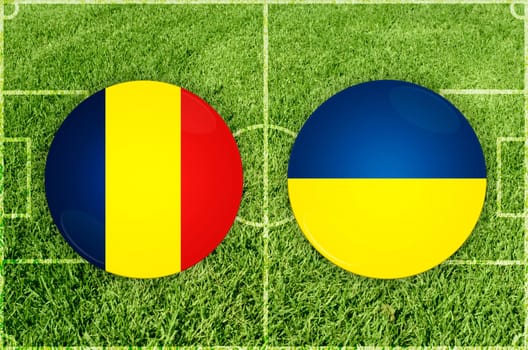 Illustration for Football match Romania vs Ukraine