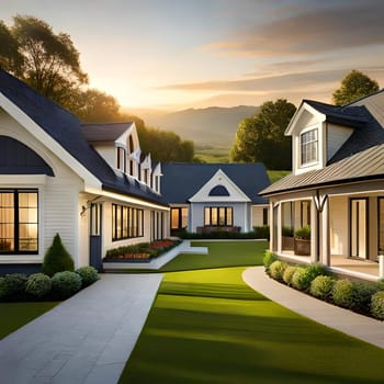 Magical 3d rendering of modern  house Picture is AI-generated illustration.