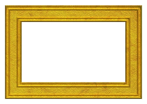 Blank wall hanging rectangular golden wooden picture and photo frame	