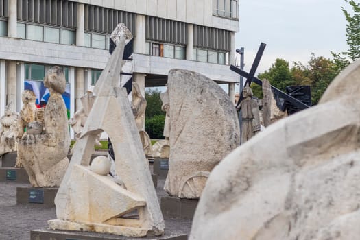 Moscow, Russia - 07.17.2023 - Sculptures at muzeon park.