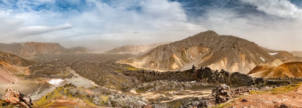 Iceland Landmannalaugar - Posmork trekking lava panorama