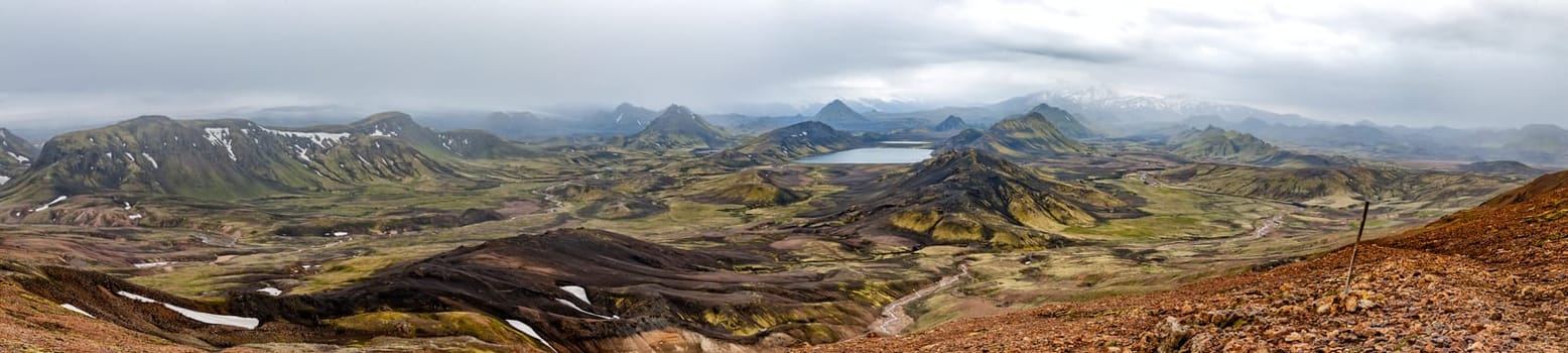 Iceland Landmannalaugar - Posmork trekking lava panorama