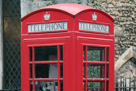 old telephon red cabin in Cambridge Great Britain England