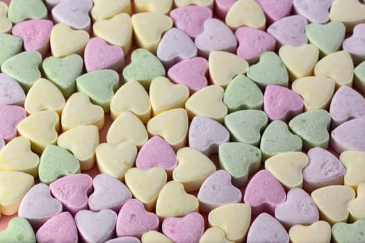 Background full of sweets in the shape of a heart. Valentine's Day concept 1