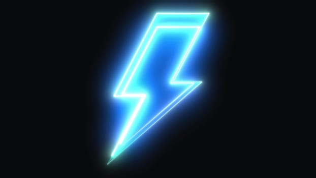 Neon lightning bolt. Computer generated 3d render