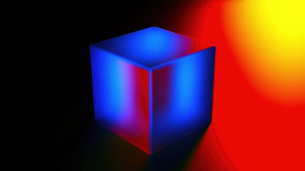 Abstract blue cube. Computer generated 3d render