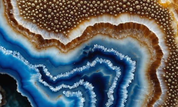 abstract background with blue agate mineral texture and veins in it.