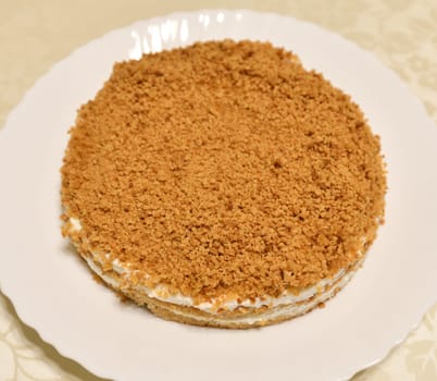 Shortcrust pastry cake with custard