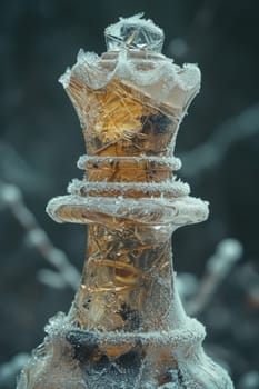 A frozen chess piece on the street. Design work.