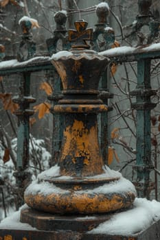 A frozen chess piece on the street. Design work.