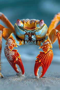 Close-up of a large crab in its natural habitat.