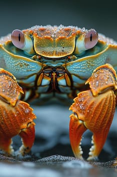 Close-up of a large crab in its natural habitat.