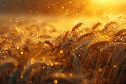 Waves of grain in a field at sunset, symbolizing abundance and the natural world.