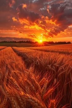 Waves of grain in a field at sunset, symbolizing abundance and the natural world.