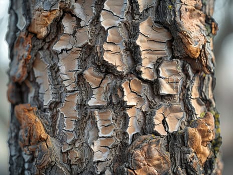 The texture of bark on an ancient tree, showcasing the passage of time and nature's resilience.