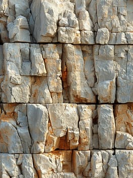 Rough texture of a limestone cliff, suitable for rugged and natural backgrounds.