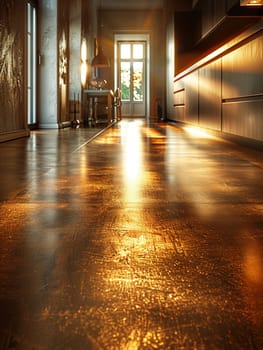 Shiny brushed metal surface in sunlight, perfect for modern and industrial designs.