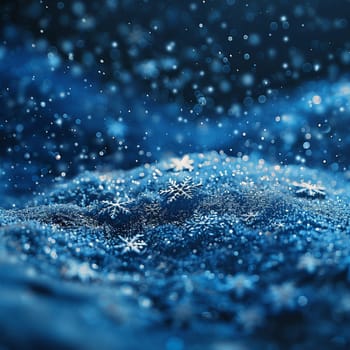 Snowflakes gently falling against the backdrop of a night sky, illustrating the silence of winter.