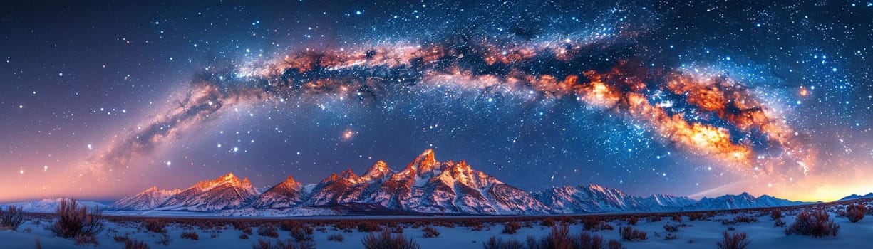 The Milky Way arching over a quiet mountain landscape, evoking wonder and the vastness of space.