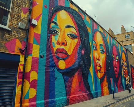 Vibrant graffiti wall in urban setting, capturing the essence of street art and culture.