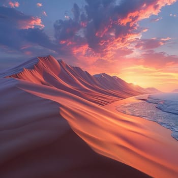 Soft sand dunes at sunrise, providing a serene and natural backdrop.