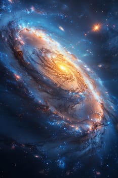 Spiraling galaxy in deep space, ideal for cosmic and inspirational themes.
