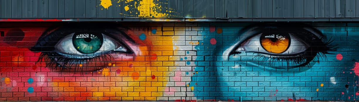 Vivid street art covering an entire building, showcasing creativity and urban expression.