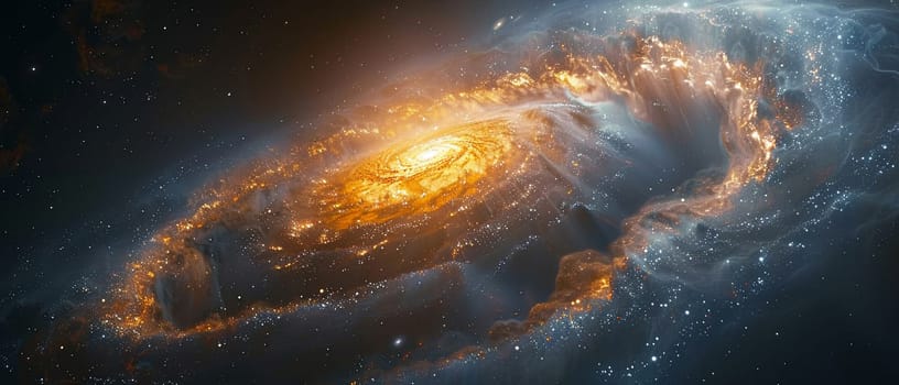 Spiraling galaxy in deep space, ideal for cosmic and inspirational themes.