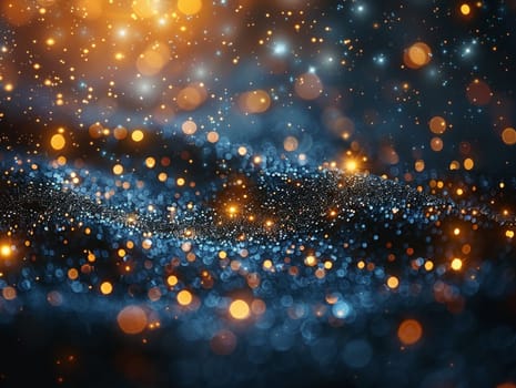 Sparkling bokeh lights on dark background, ideal for festive and holiday designs.