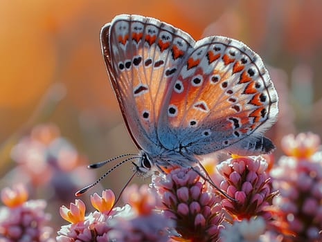 Close-up of a butterfly resting on a wildflower, symbolizing delicacy and nature's cycles.
