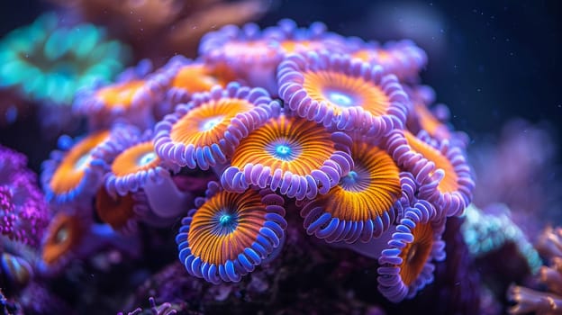 Close-up of vibrant coral under the sea, capturing underwater beauty and biodiversity.