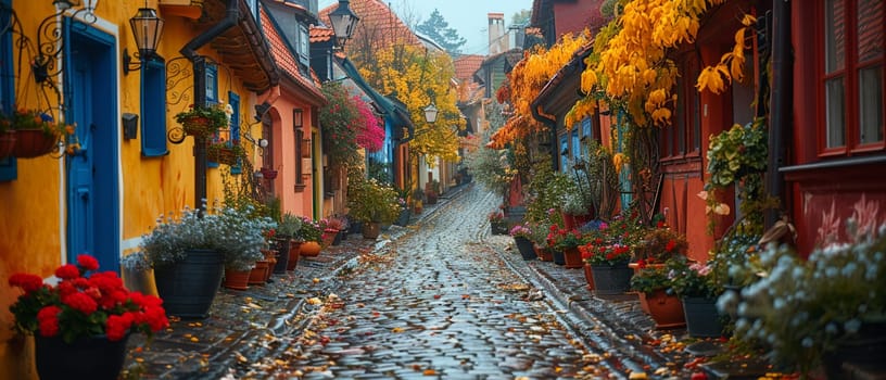 A cobblestone alleyway in an old European town, evoking history and charm.