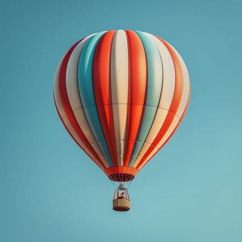 A colorful hot air balloon floating against a clear blue sky, representing freedom and adventure.