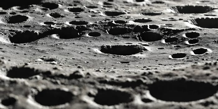 Craters of the moon. Black and white. Generative AI. High quality photo