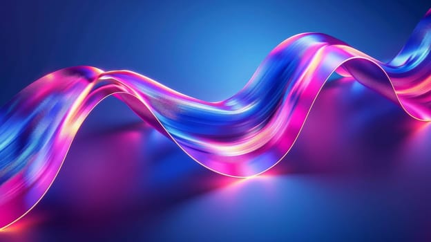 A long, curvy line of bright colors. The colors are purple and blue. The line is very long and it looks like it is moving