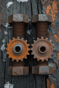 Details The gear is made of metal. Mechanical gears made of steel.