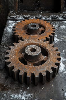 Details The gear is made of metal. Mechanical gears made of steel.