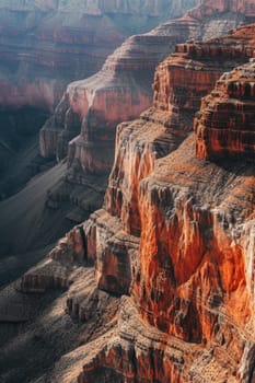 the bright colors of the Arizona gorge. sandstone cliffs in the Grand Canyon. USA. Arizona.