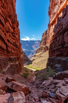 the bright colors of the Arizona gorge. sandstone cliffs in the Grand Canyon. USA. Arizona.